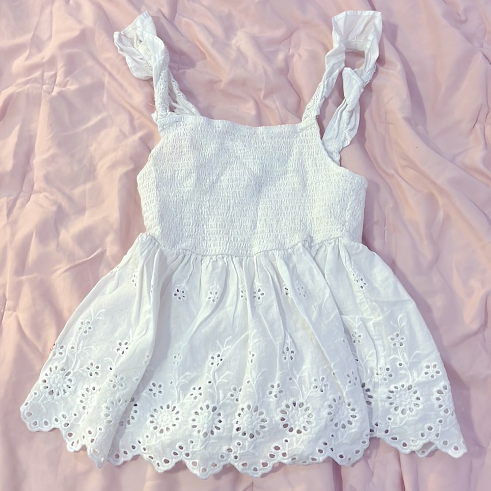 white lace beachy tank top